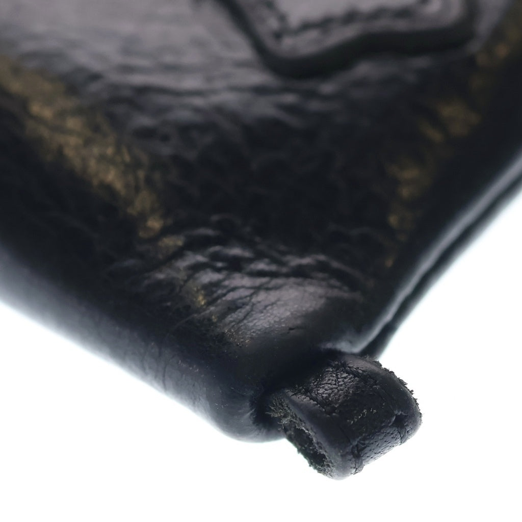 CHROME HEARTS(クロムハーツ) TINY ZIP ダガージップ クロスパッチ レザーウォレット コインケース 財布 ブラック