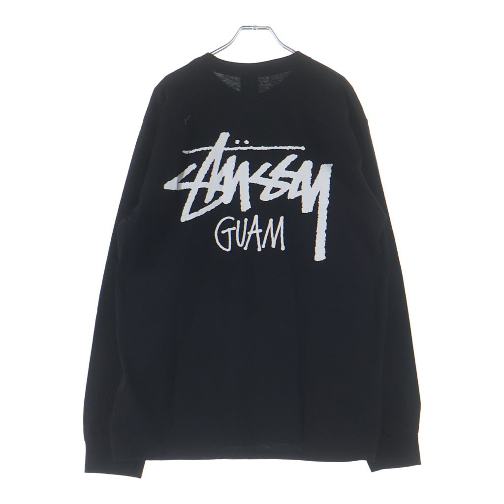 STUSSY(ステューシー) GUAM限定 両面プリント クルーネック 長袖Tシャツ ブラック