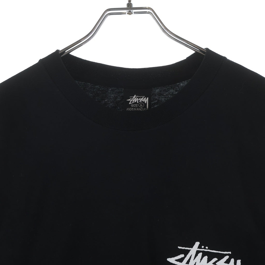 STUSSY(ステューシー) GUAM限定 両面プリント クルーネック 長袖Tシャツ ブラック