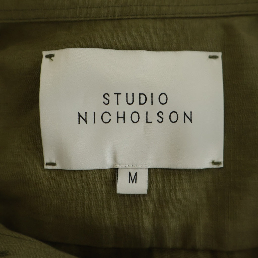 STUDIO NICHOLSON(スタジオニコルソン) SOLST SHIRT 51-10-852018 ヴィンテージコットン 長袖シャツ ミリタリーグリーン