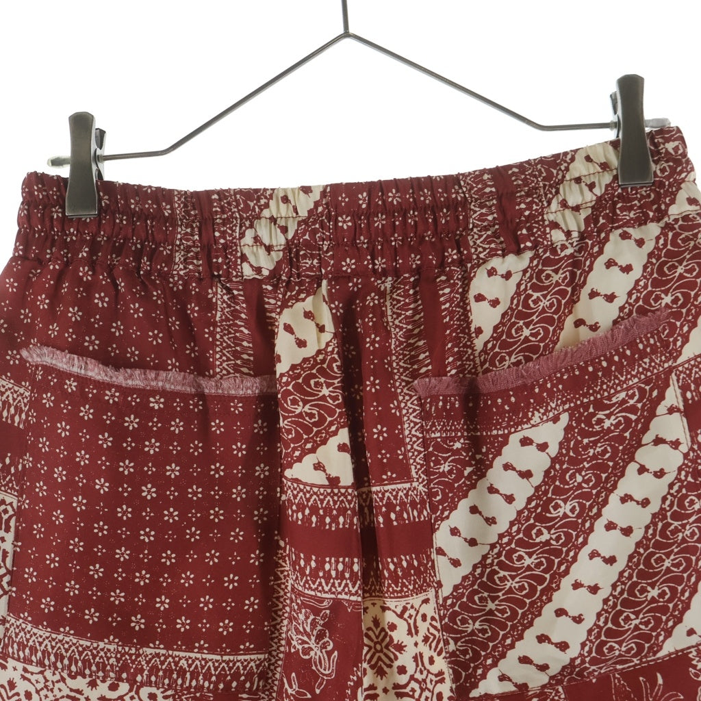 KITH(キス) 24SS Silk Twill Lewis Short KHM060592 シルクツイル バンダナ柄 ショーツ ハーフパンツ レッド