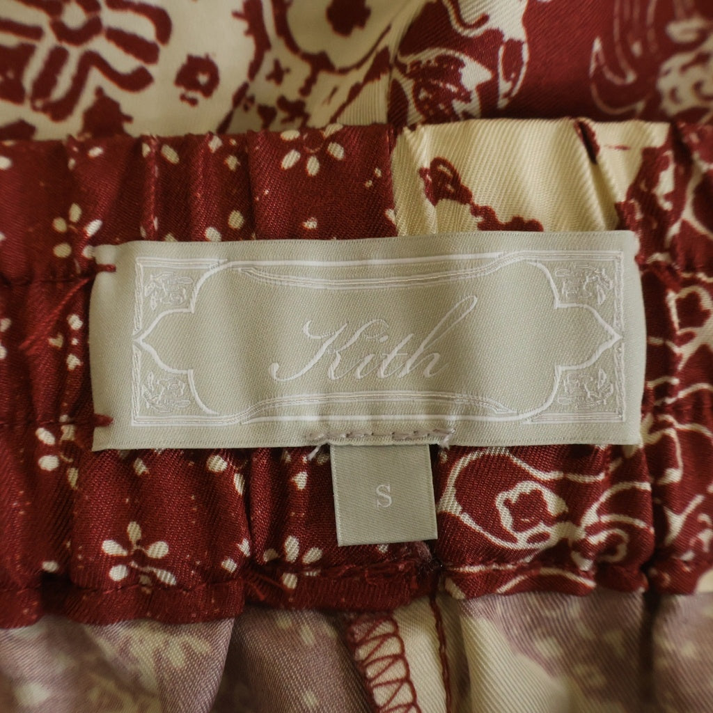 KITH(キス) 24SS Silk Twill Lewis Short KHM060592 シルクツイル バンダナ柄 ショーツ ハーフパンツ レッド