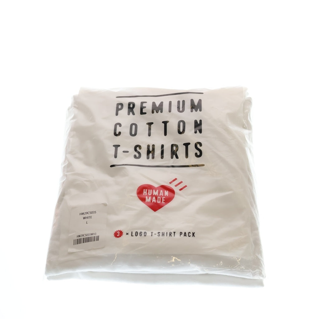 HUMAN MADE(ヒューマンメイド) 3-Pack T-Shirt Set HM29CS035 パックTシャツ ワンポイントロゴ クルーネック半袖Tシャツ ホワイト