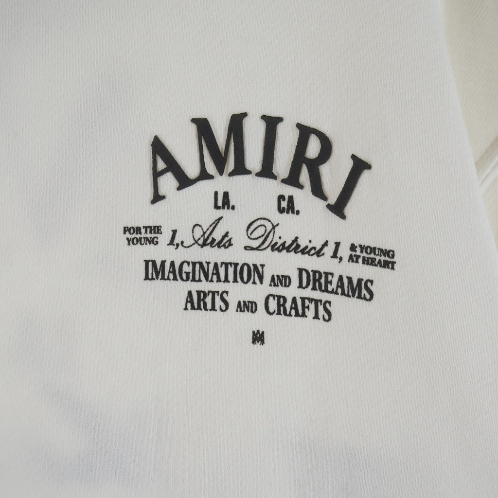 AMIRI(アミリ) Arts District Logo Hoodie プルオーバースウェットパーカー フーディー ホワイト