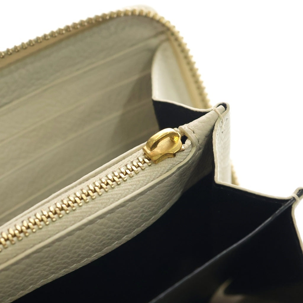 SAINT LAURENT PARIS(サンローランパリ) YSL Wallet ラウンドジップ レザーウォレット ベージュ レディース