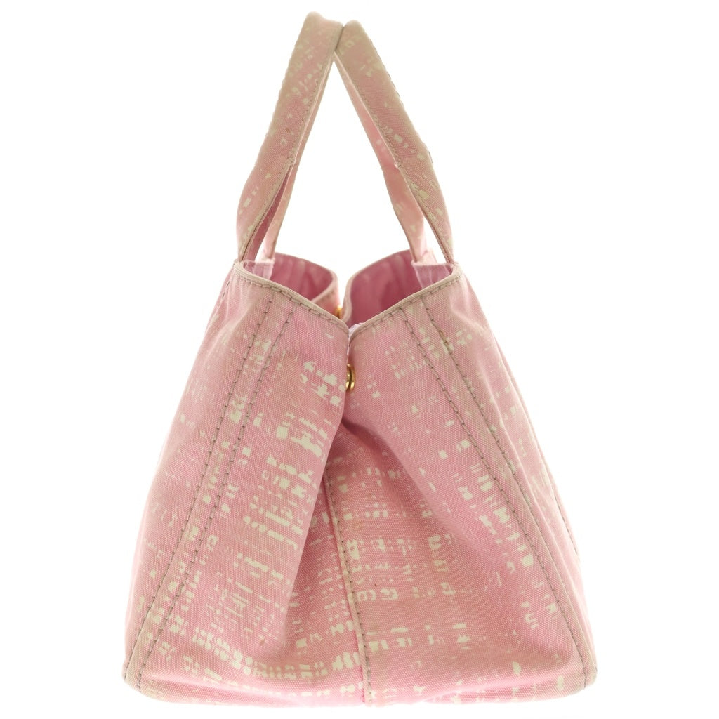 PRADA(プラダ) Canapa カナパ トライアングルロゴ キャンバスハンドバッグ トートバッグ ピンク B1877B