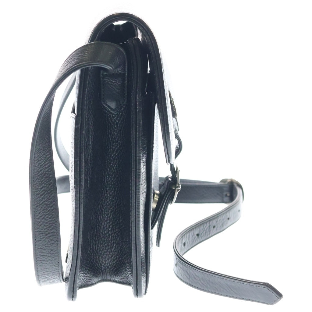 CHROME HEARTS(クロムハーツ) DAGGER FLAP ダガー装飾 フラップ レザーショルダーバッグ ブラック レディース