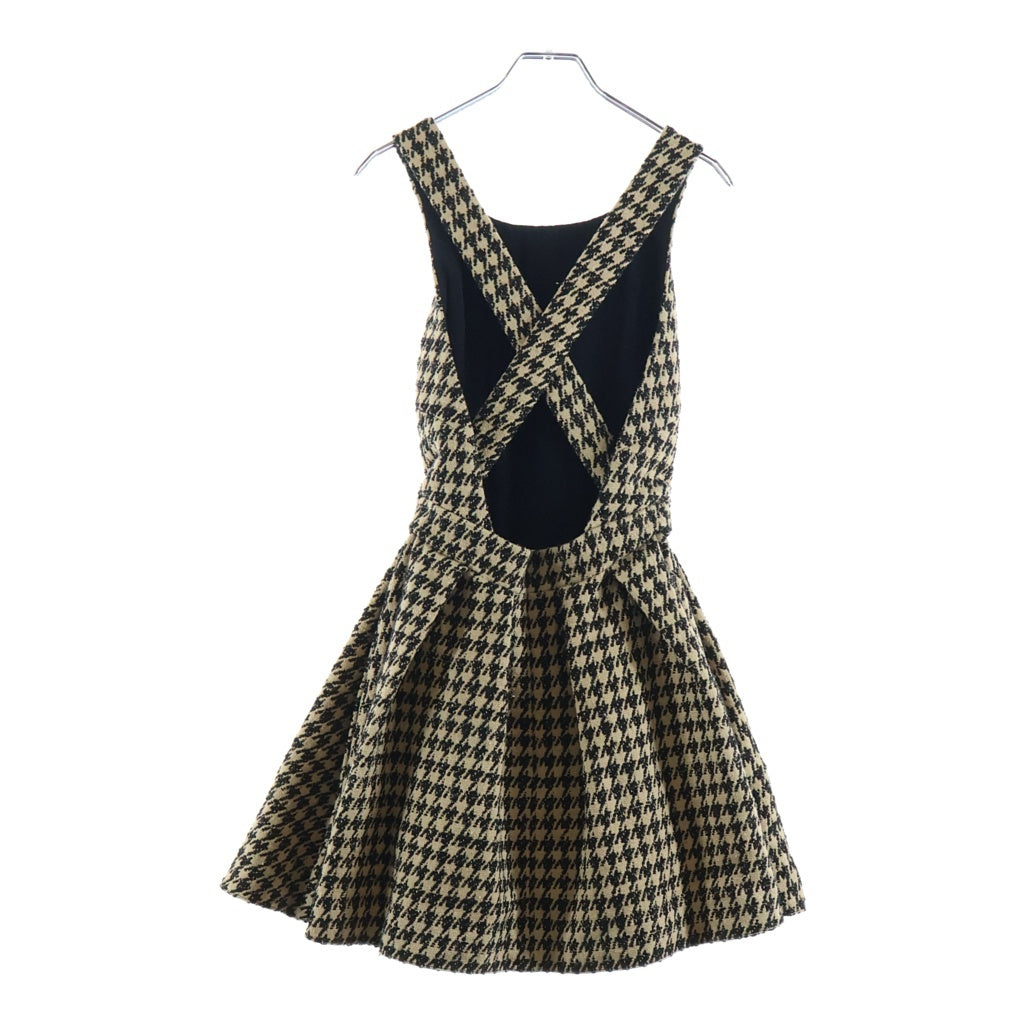 Christian Dior(クリスチャンディオール) 千鳥格子 ミニワンピース ブラウン 021B31A7722 レディース