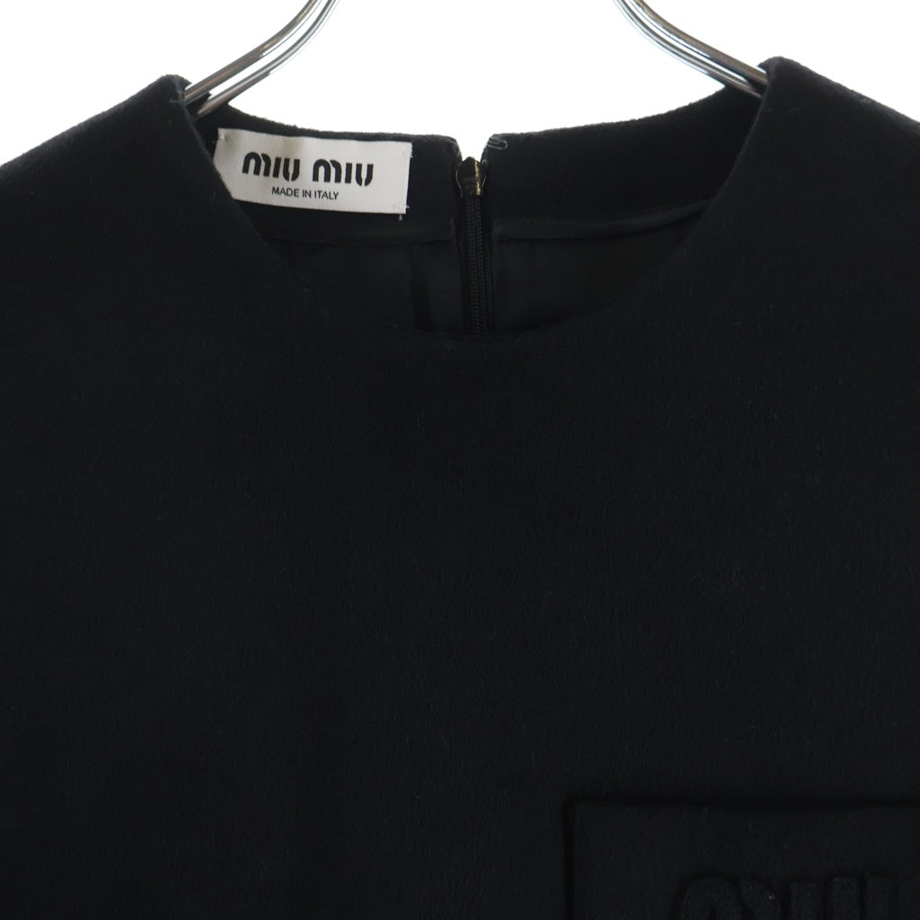 miumiu(ミュウミュウ) ロゴパッチポケット ベスト ブラック ブラック MT1829 レディース