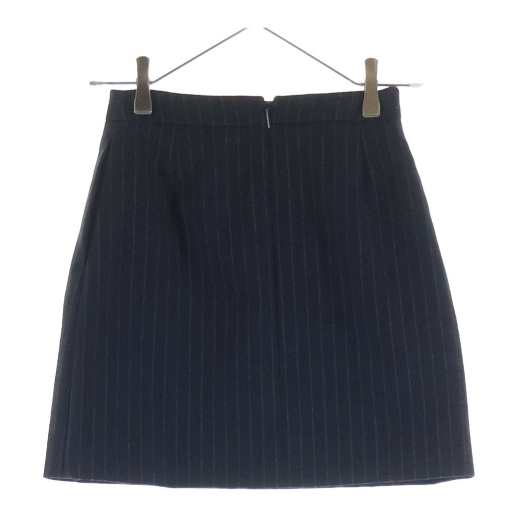 SAINT LAURENT PARIS(サンローランパリ) ウールシルクストライプ ミニスカート ブラック 580279 Y127W レディース