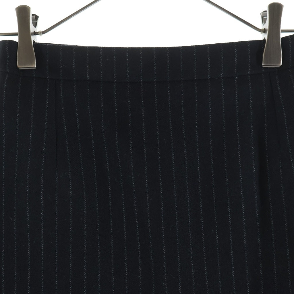 SAINT LAURENT PARIS(サンローランパリ) ウールシルクストライプ ミニスカート ブラック 580279 Y127W レディース