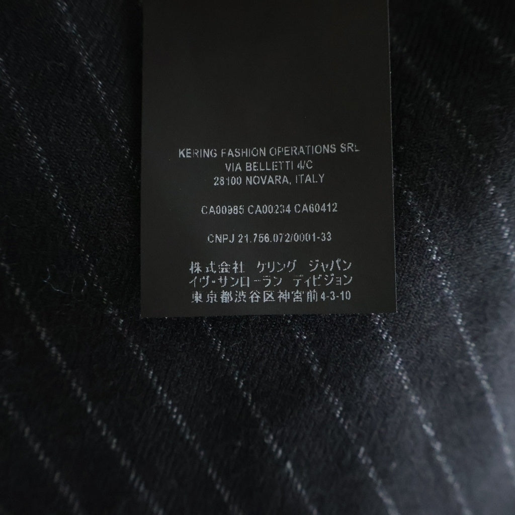 SAINT LAURENT PARIS(サンローランパリ) ウールシルクストライプ ミニスカート ブラック 580279 Y127W レディース