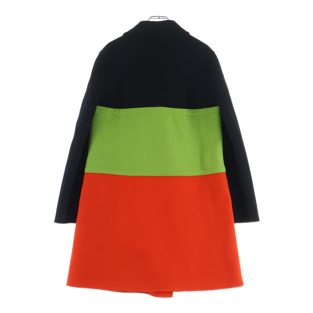 Christian Dior(クリスチャンディオール) SS22 Runway Colourblock Coat 220M32A1116 ダブルブレストコート オレンジ/ブラック/グリーン レディース