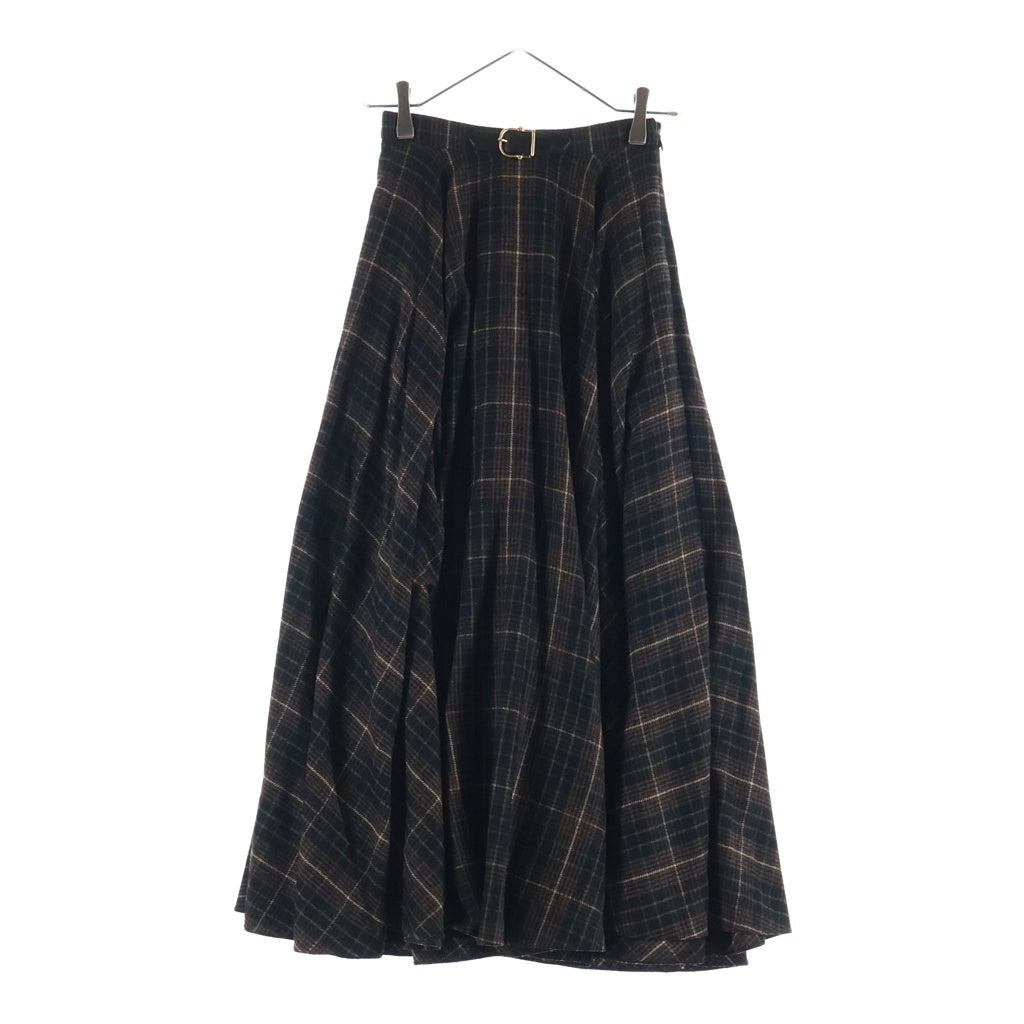 CELINE(セリーヌ) 21AW 90'S バックル付きベルト フランネル チェック ミディスカート 34 2J388344P レディース