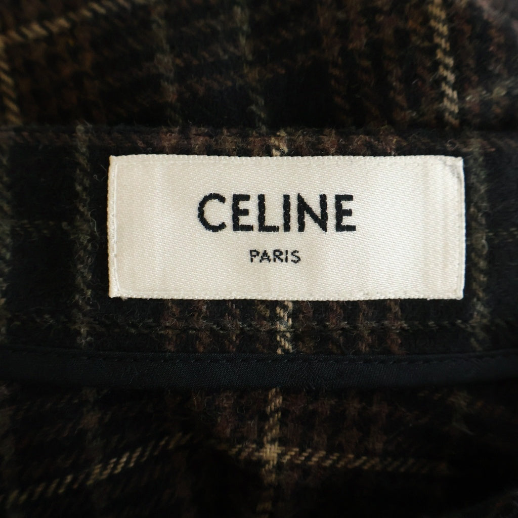 CELINE(セリーヌ) 21AW 90'S バックル付きベルト フランネル チェック ミディスカート 34 2J388344P レディース