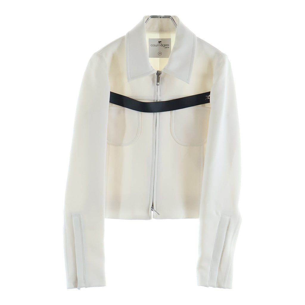 COURREGES(クレージュ) ツイルストラップジャケット ホワイト 123CBL081PL00070001 レディース