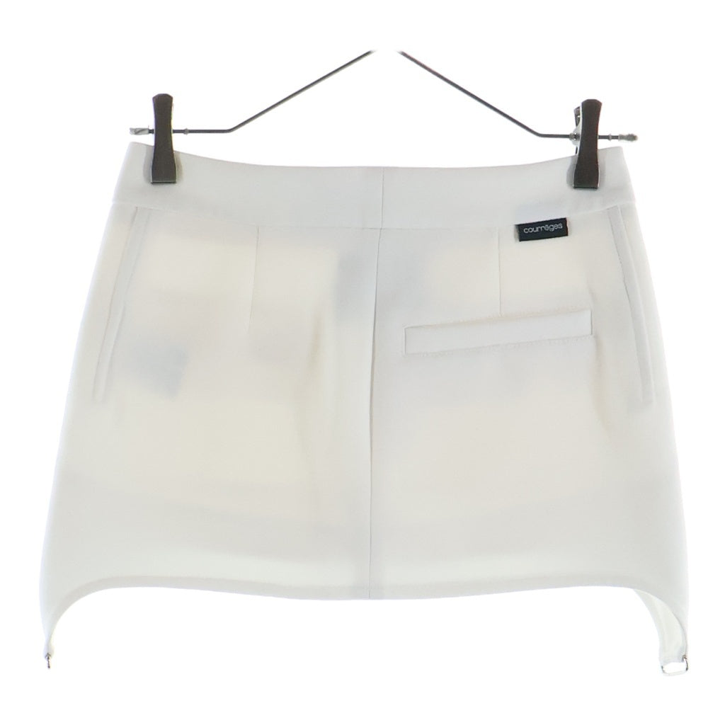 COURREGES(クレージュ) サスペンダー ミニスカート ホワイト 123CJU078PL00070001 レディース
