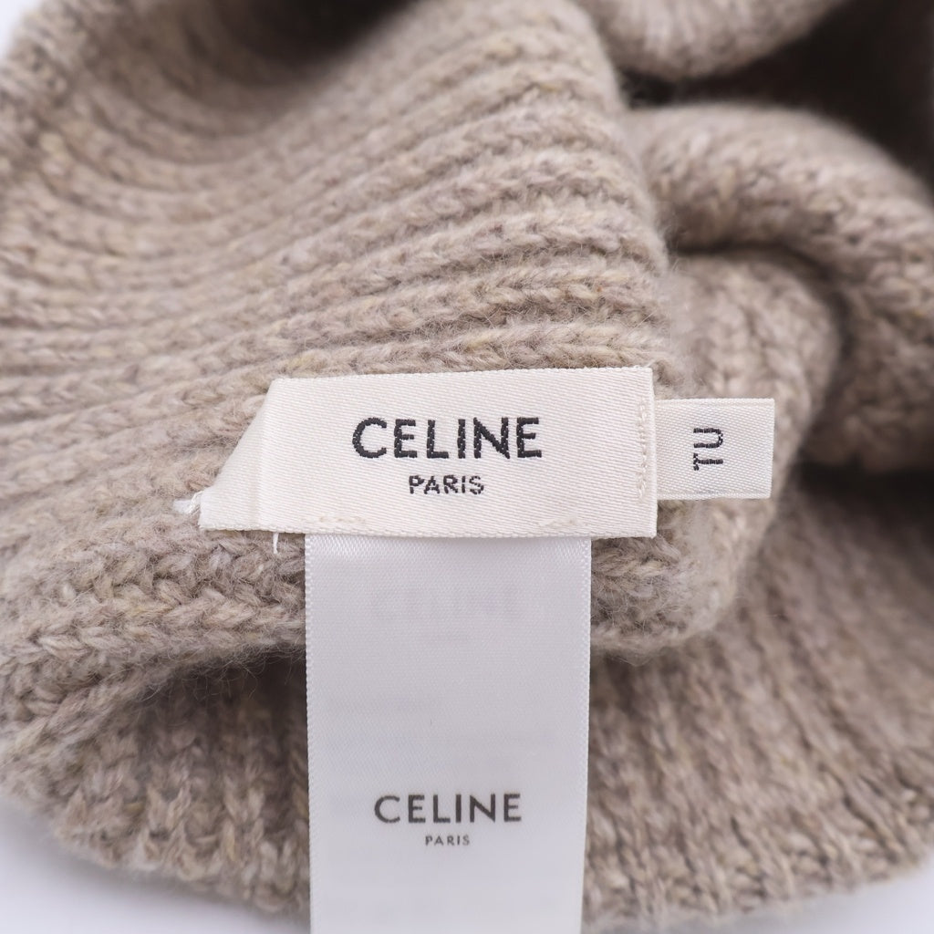 CELINE(セリーヌ) トリオンフ シームレスカシミア ニット帽 ベージュ 2AA32384D レディース