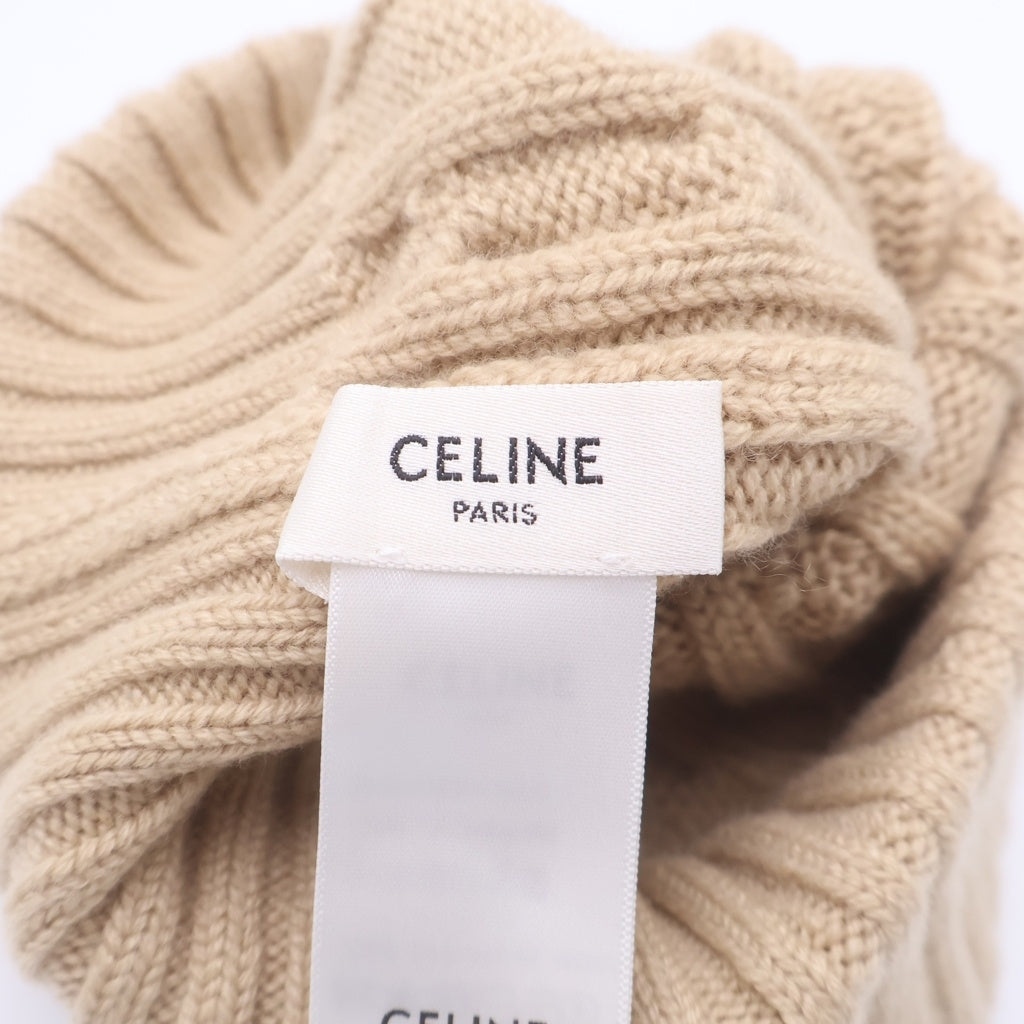 CELINE(セリーヌ) 23AW トリオンフ カシミア ニット帽 ケーブルニット ベージュ 29GAF362W