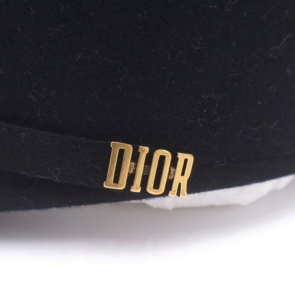 Christian Dior(クリスチャンディオール) メタルロゴ キャスケット キャップ 帽子 ブラック 94ATY920A893 レディース