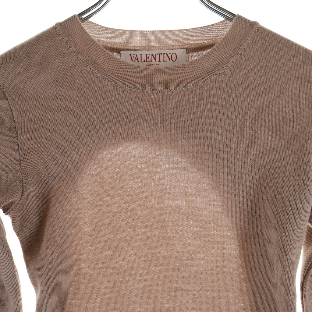 VALENTINO(ヴァレンティノ) バックオープン カシミヤ クルーネックニット ピンク レディース