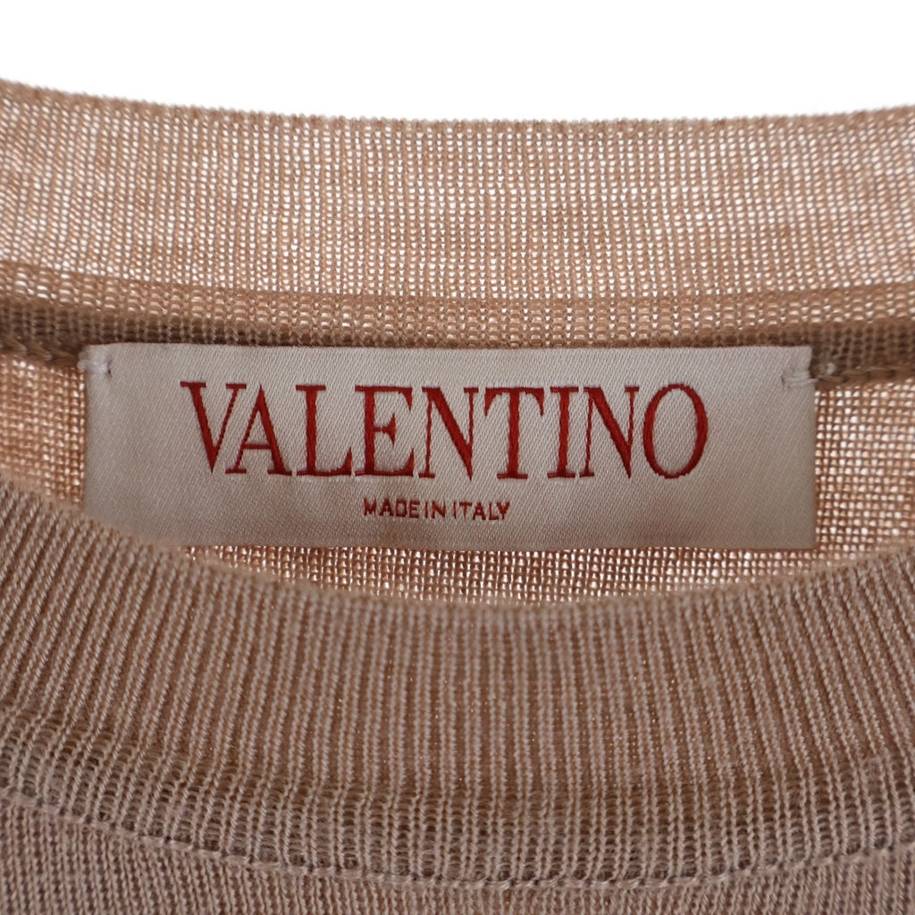VALENTINO(ヴァレンティノ) バックオープン カシミヤ クルーネックニット ピンク レディース
