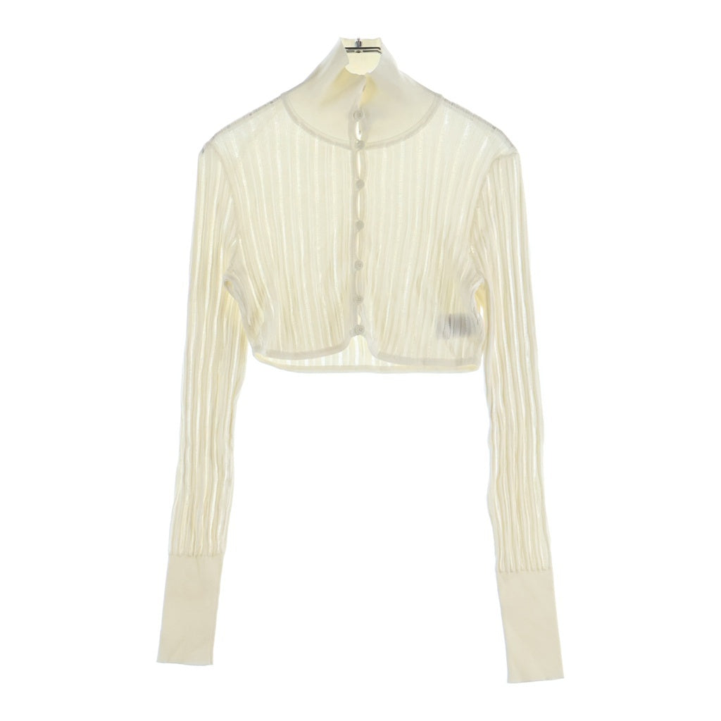 ALAIA(アライア) リブニット クロップド カーディガン ホワイト AA9S02234M712 レディース