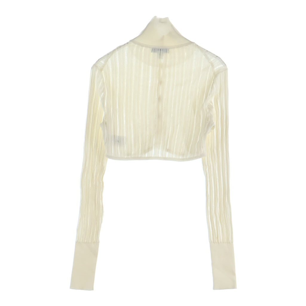 ALAIA(アライア) リブニット クロップド カーディガン ホワイト AA9S02234M712 レディース