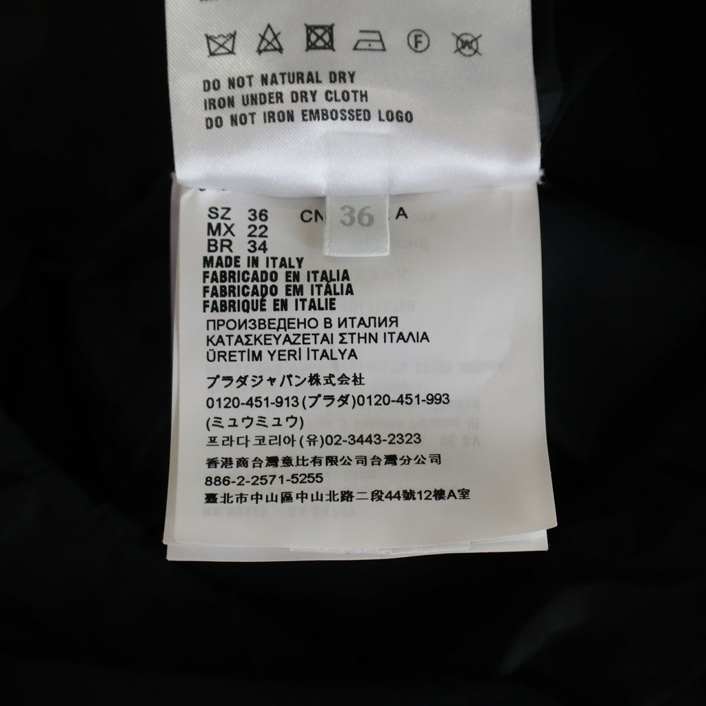 miumiu(ミュウミュウ) Technical Fabric Mini Dress MF5279 S000 ロゴプリント マルチポケット ジップアップミニドレス ベスト レディース ブラック