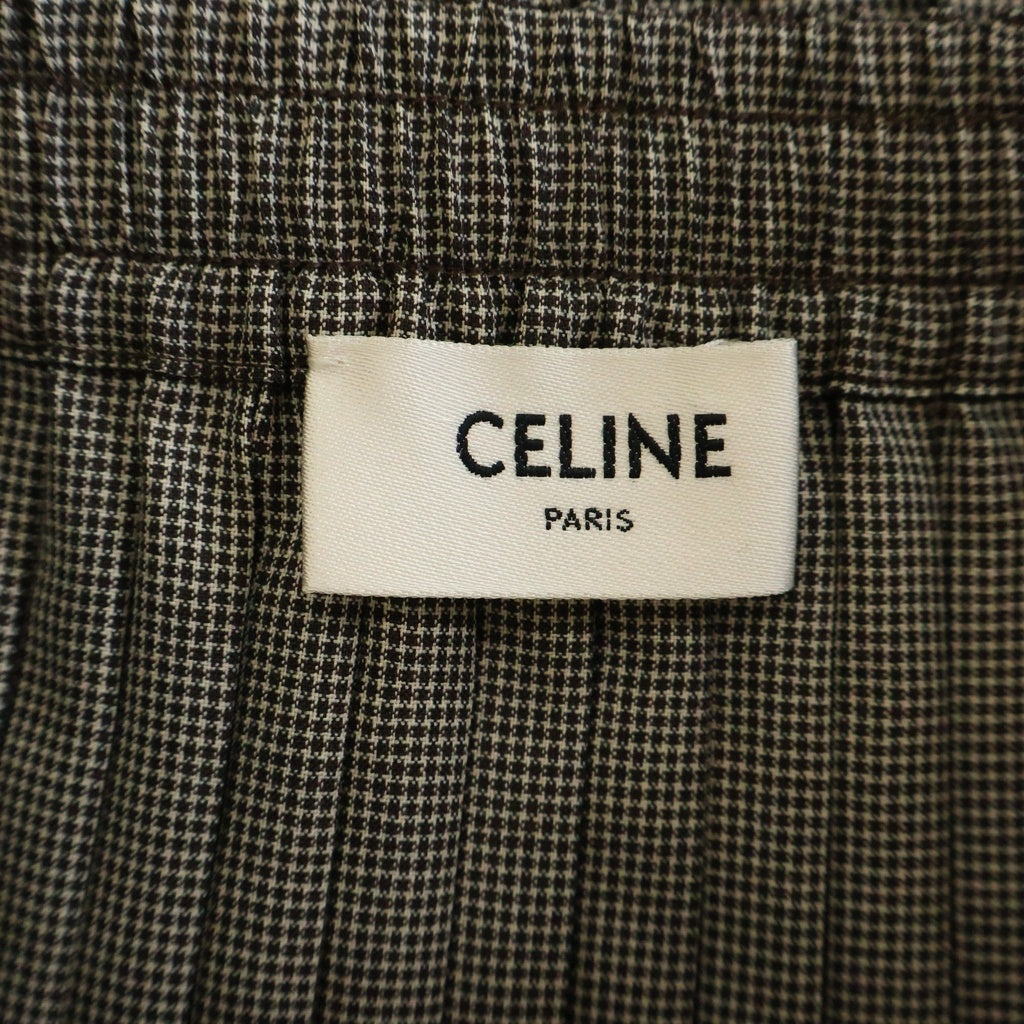 CELINE(セリーヌ) トリオンフ ウールシルク プリーツ パジャマ ミニスカートレディース 2J622617U.97EI グレー