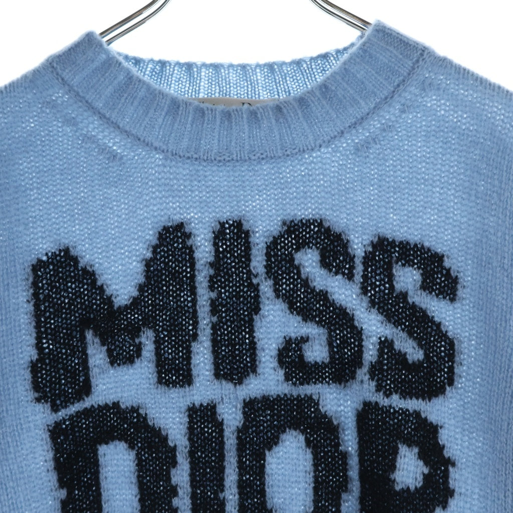 Christian Dior(クリスチャンディオール) MISS DIOR GRAFFITI 454S57AM103 カシミヤシルク クルーネックニット セーター レディース ブルー