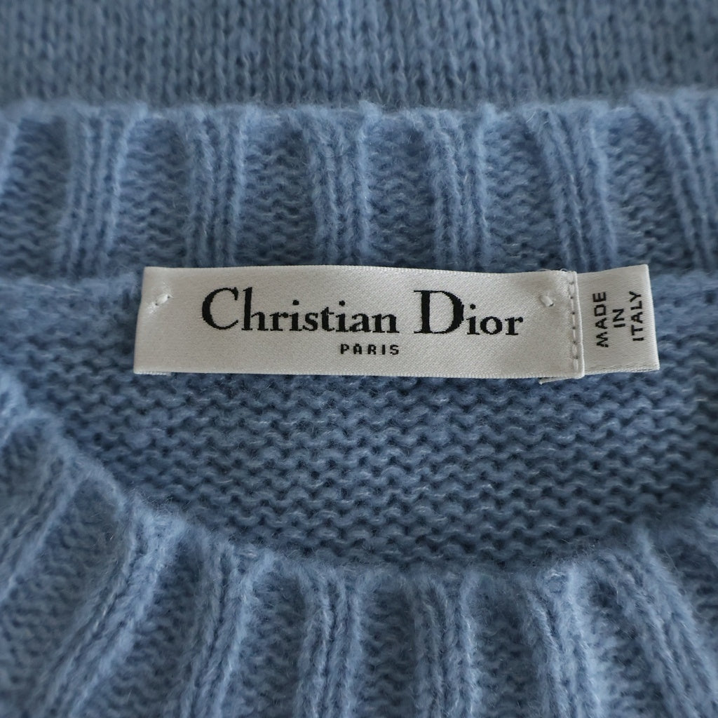 Christian Dior(クリスチャンディオール) MISS DIOR GRAFFITI 454S57AM103 カシミヤシルク クルーネックニット セーター レディース ブルー