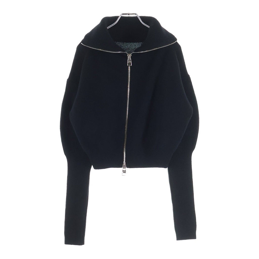 Alexander McQueen(アレキサンダーマックイーン) ウールカシミヤ ジップアップドライバーズニット セーター レディース 768796 Q1A7F ブラック