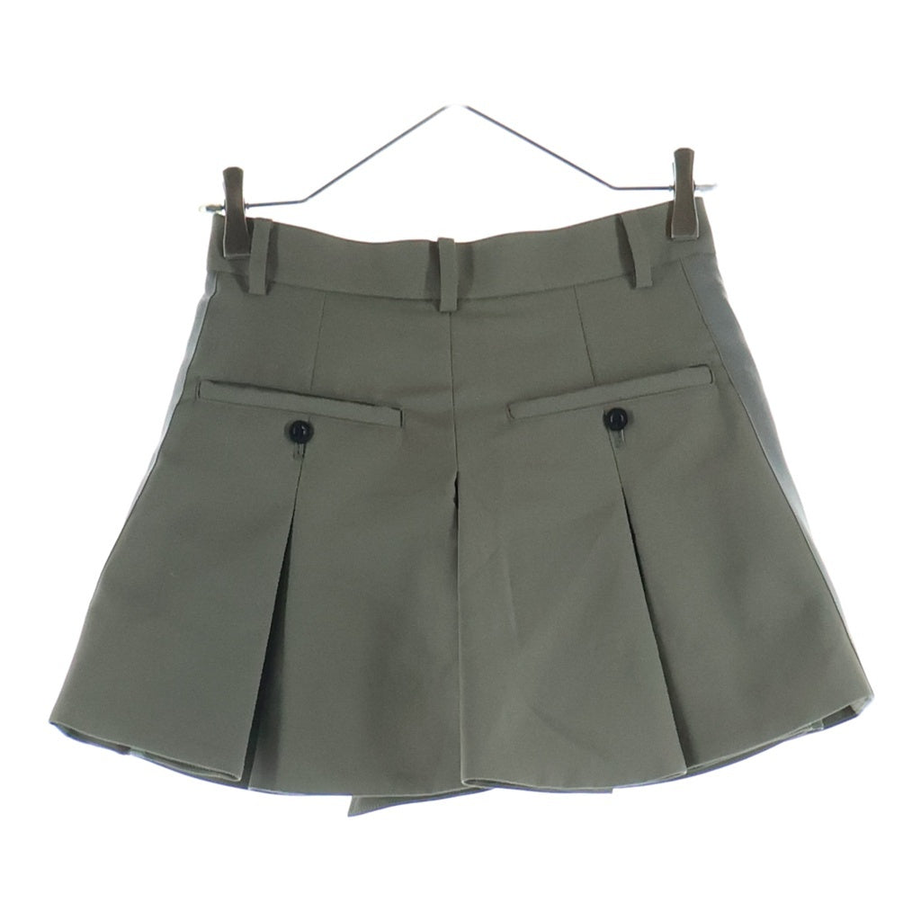 Sacai(サカイ) 25SS Suiting Shorts 25-07644 スーチング プリーツ ショーツ ハーフパンツ レディース カーキ