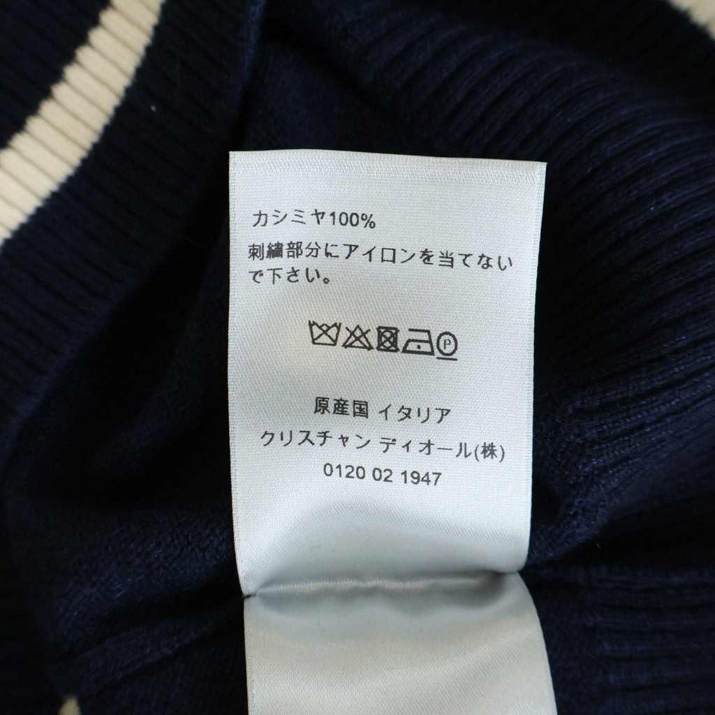 DIOR(ディオール) ×AIR JORDAN SLEEVELESS SWEATER 033M606AT143 ×エアジョーダン ロゴ刺繍 Vネック カシミヤニットベスト ネイビー
