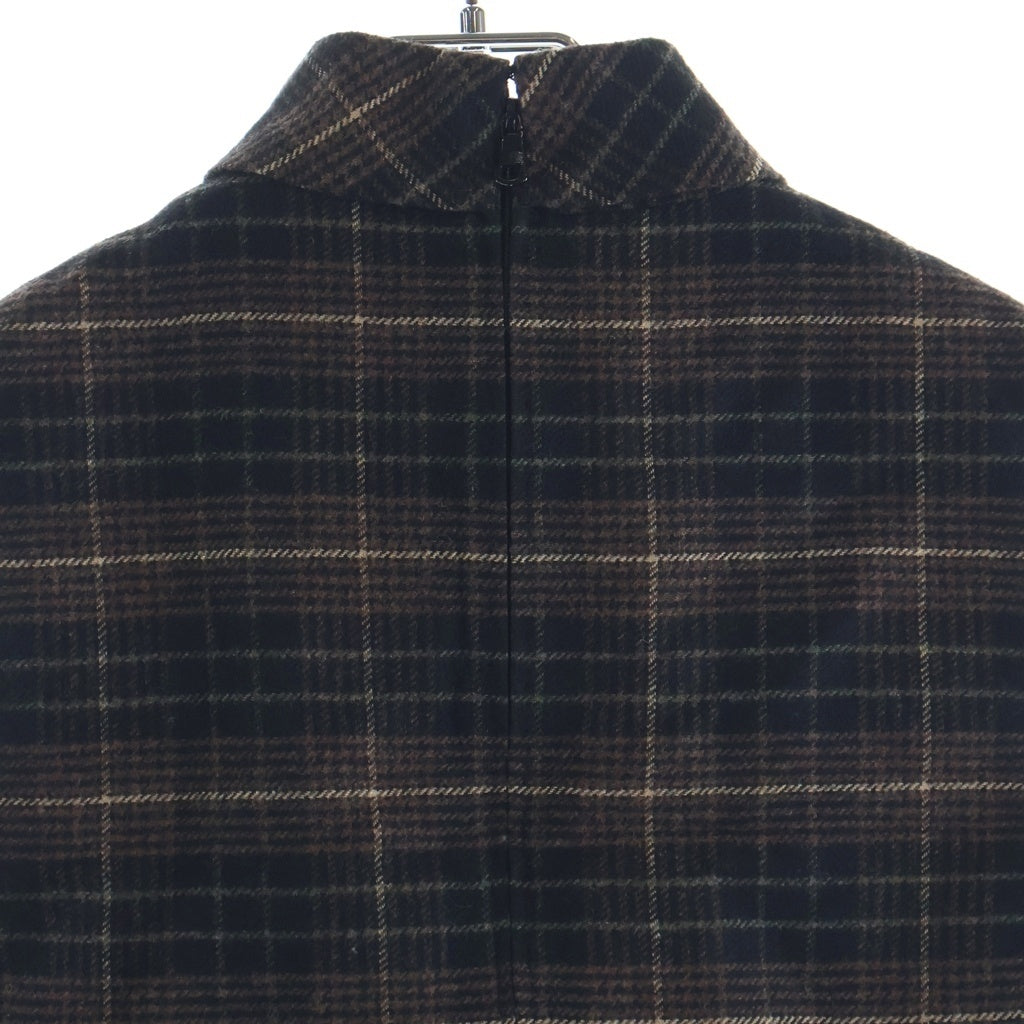 CELINE(セリーヌ) 21AW フランネルチェック クロップド ノースリーブトップ ベスト ジレ ブラウン レディース