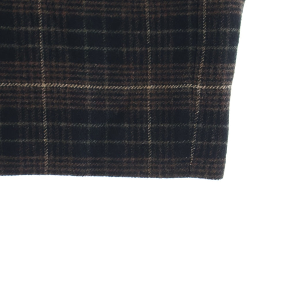 CELINE(セリーヌ) 21AW フランネルチェック クロップド ノースリーブトップ ベスト ジレ ブラウン レディース