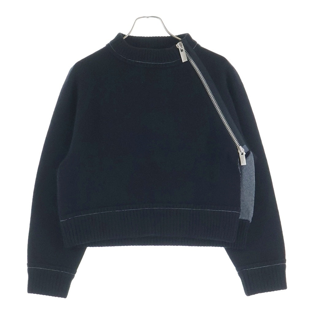 Sacai(サカイ) カシミア ジップデザイン ニット ブラック SCW-090 レディース