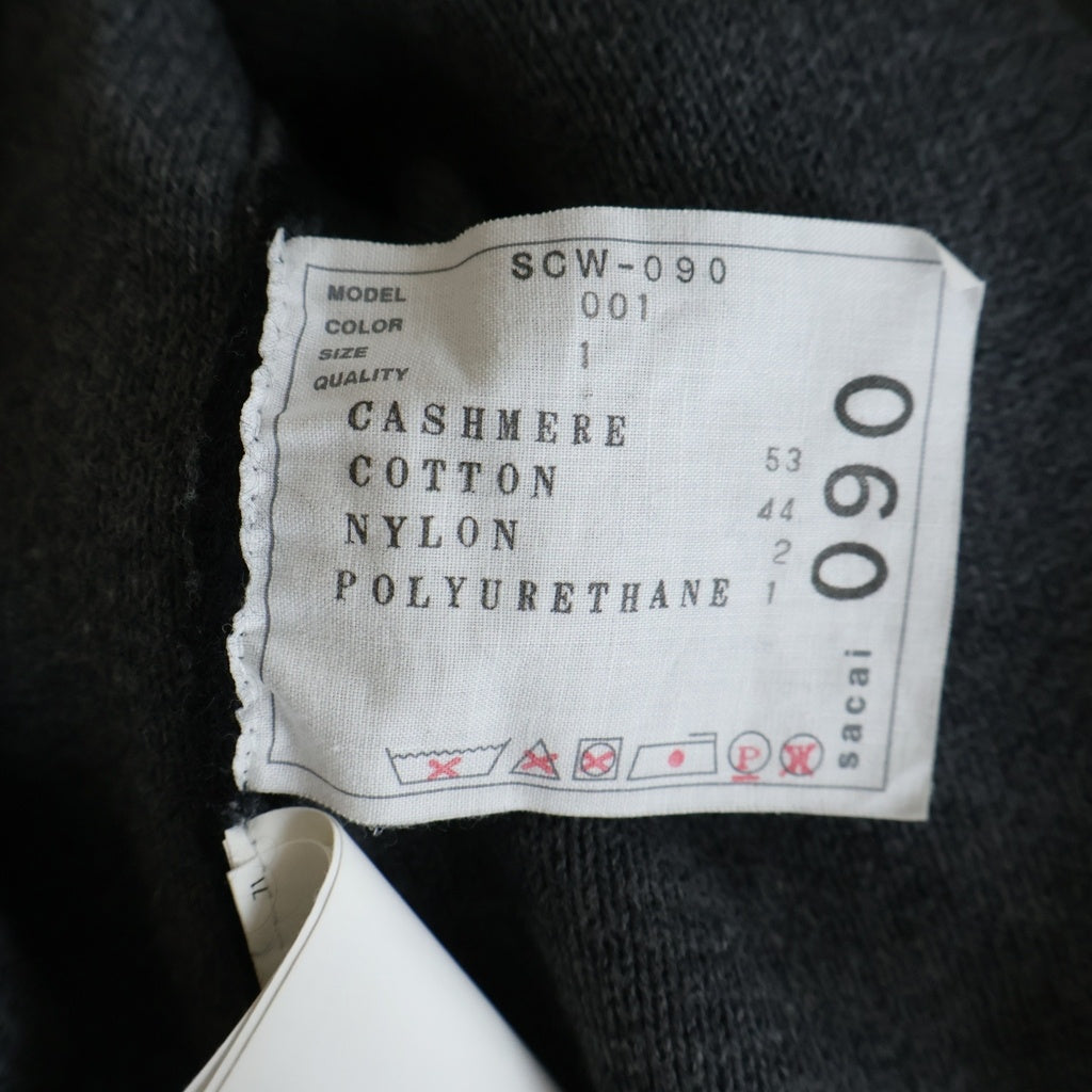 Sacai(サカイ) カシミア ジップデザイン ニット ブラック SCW-090 レディース