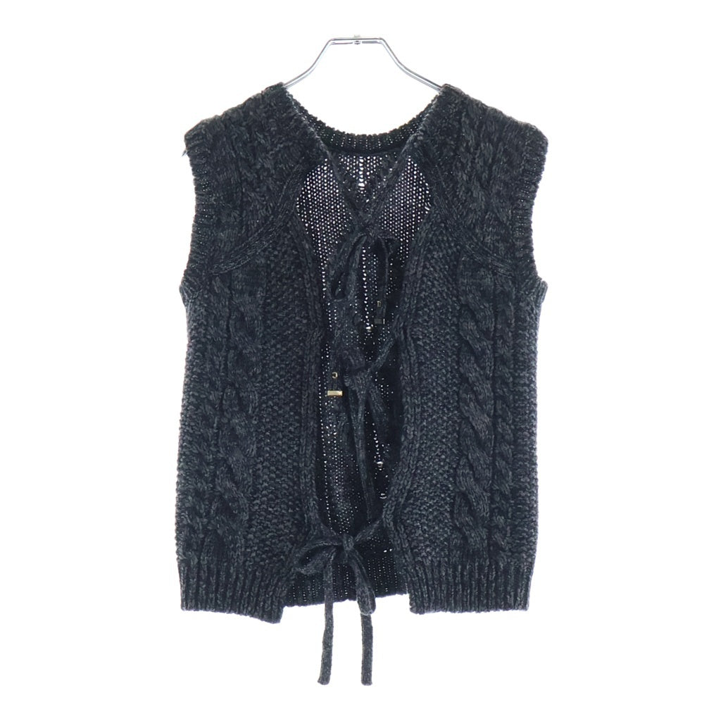 Christian Dior(クリスチャンディオール) カシミヤ ケーブルニット ベスト グレー 344T40AM039 レディース