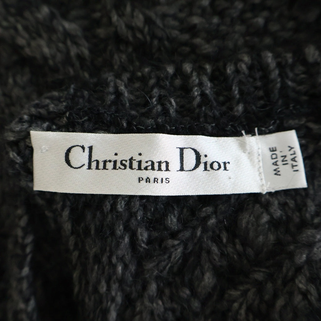 Christian Dior(クリスチャンディオール) カシミヤ ケーブルニット ベスト グレー 344T40AM039 レディース