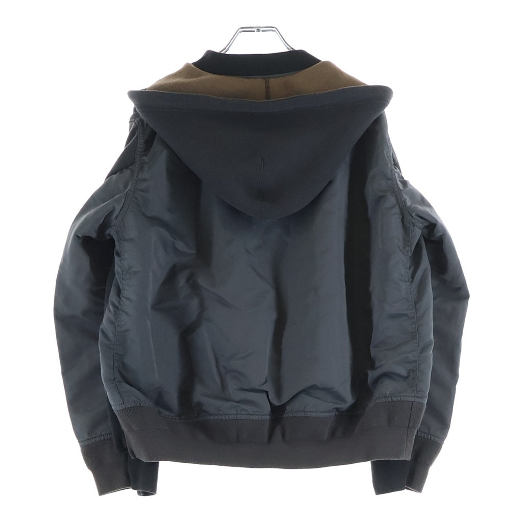 Sacai(サカイ) 23AW Sponge Sweat Hoodie 23-06872 スポンジスウェットジップアップパーカー レディース グレー