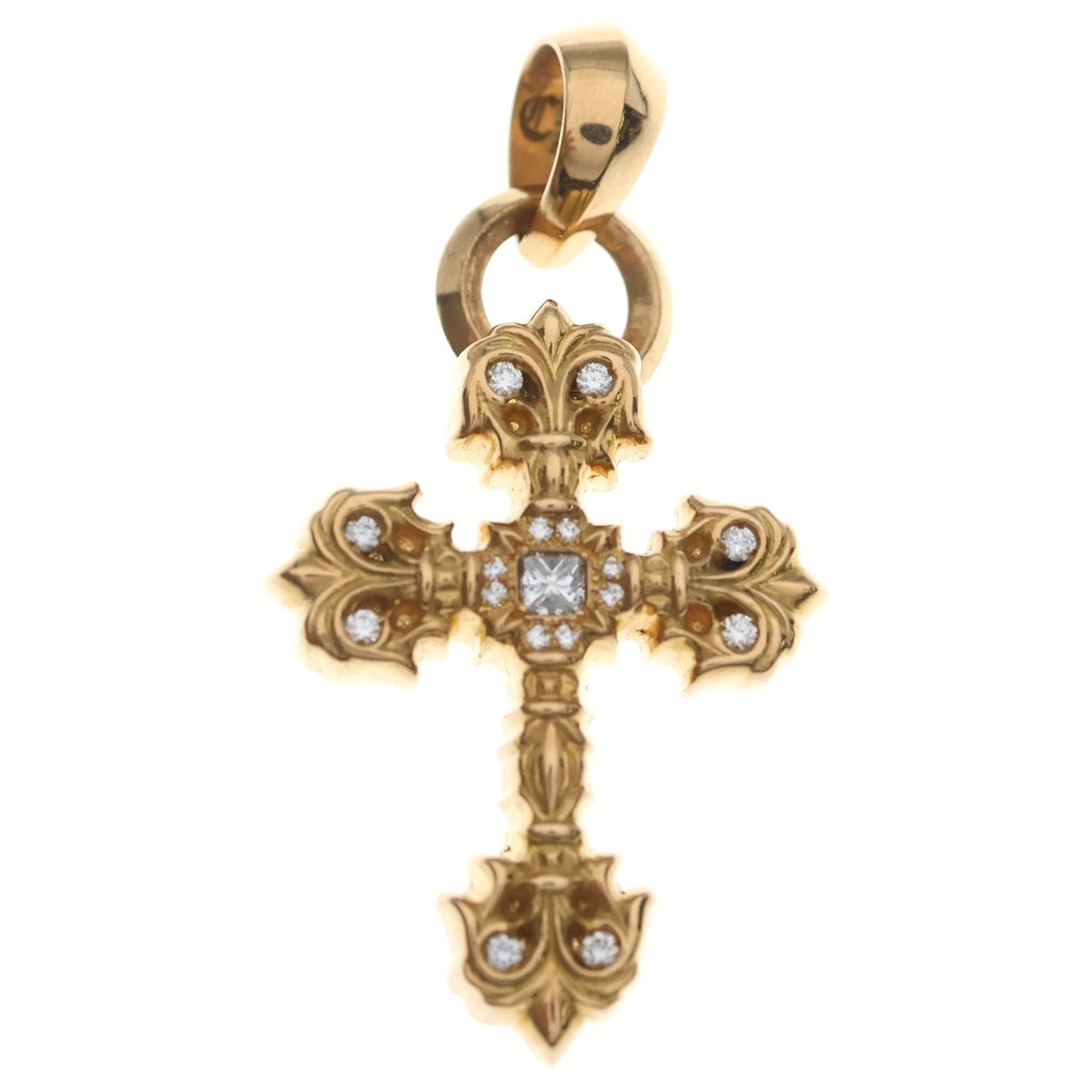CHROME HEARTS(クロムハーツ) 22K FILIG/CROSS-XSM P/DIA フィリグリークロスXS PAVEダイヤ ペンダントトップ ゴールド