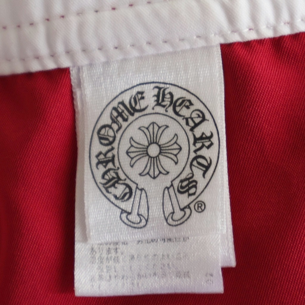 CHROME HEARTS(クロムハーツ) Cross Leather Patch Star Print Swim Pants クロス レザーパッチ スタープリント スウィムパンツ レッド