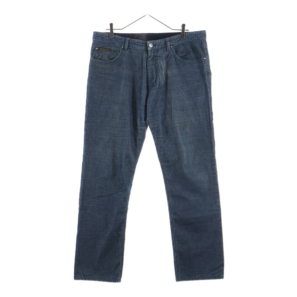 LOUIS VUITTON ルイヴィトン 15AW Corduroy Pants レザーパッチ コーデュロイパンツ グレー RM152M H8D04WB0V LOUIS VUITTON(ルイヴィトン) 15AW Corduroy Pants レザーパッチ