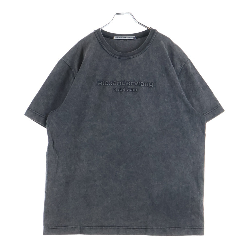 ALEXANDER WANG(アレキサンダーワン) Washed T-Shirt エンボスロゴ 半袖Tシャツ グレー