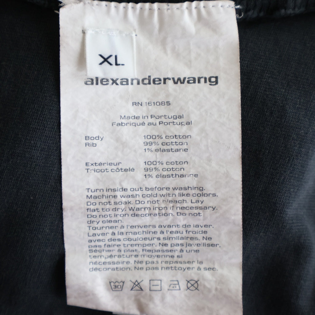 ALEXANDER WANG(アレキサンダーワン) Washed T-Shirt エンボスロゴ 半袖Tシャツ グレー