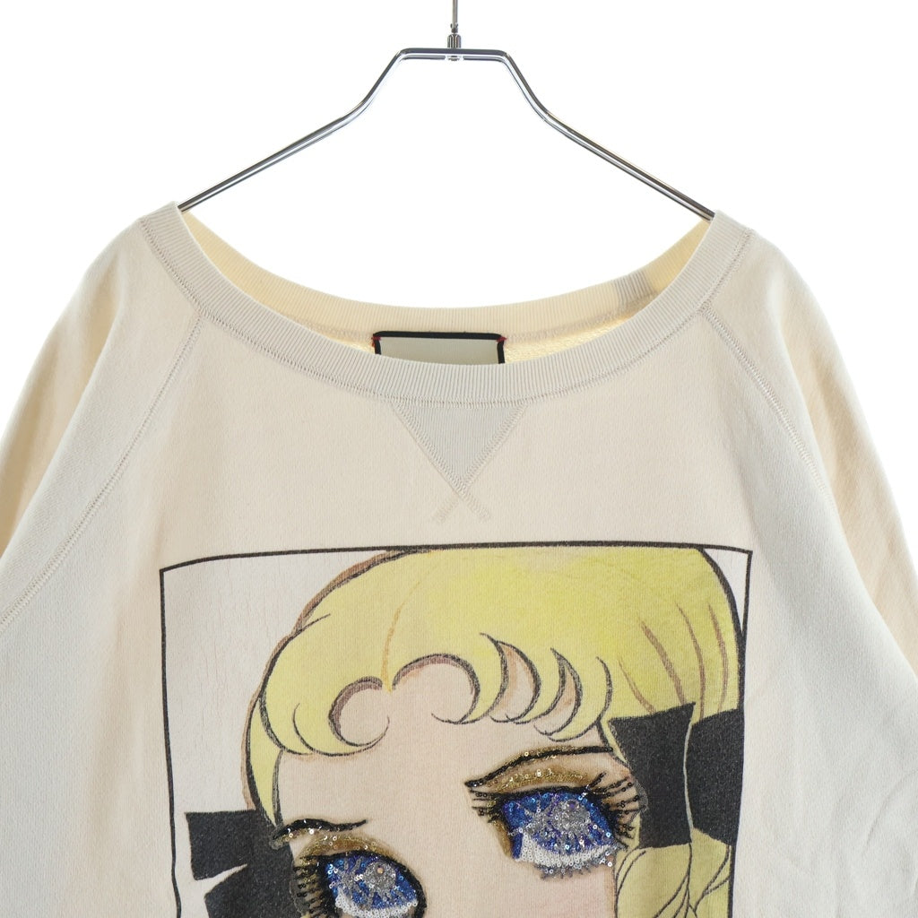 GUCCI(グッチ) Sweatshirt 井出ちかえ スパンコール装飾クルーネックスウェットトレーナー アイボリー 539088 X916B