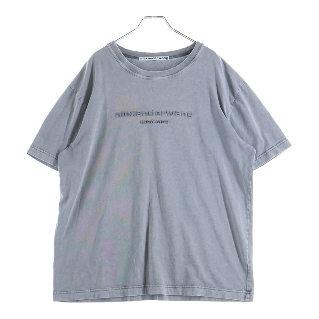 ALEXANDER WANG(アレキサンダーワン) Emboss T-Shirt エンボスロゴ 半袖Tシャツ グレー