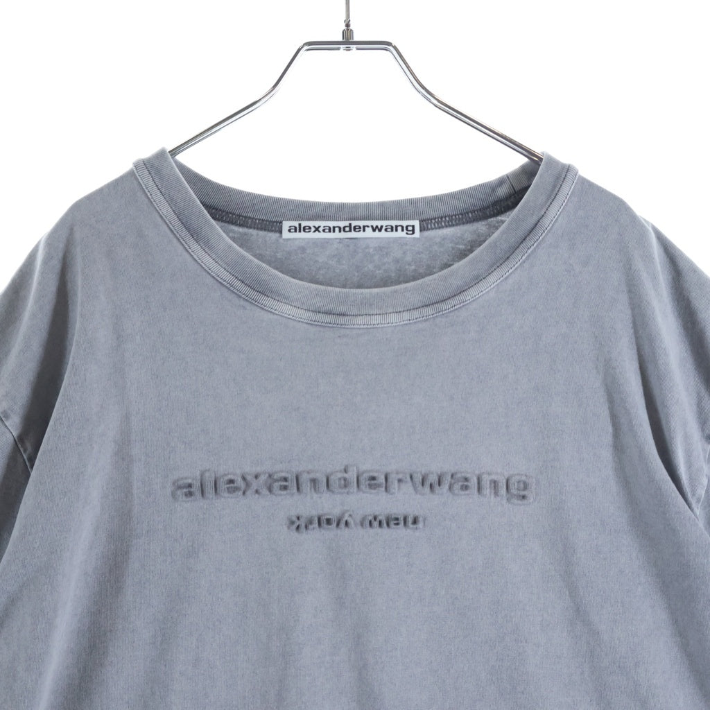 ALEXANDER WANG(アレキサンダーワン) Emboss T-Shirt エンボスロゴ 半袖Tシャツ グレー